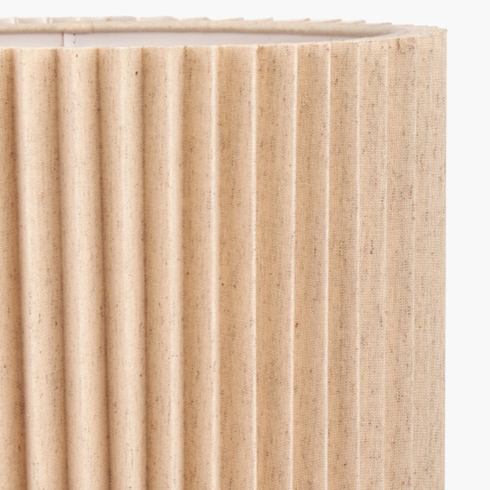 image 1 of Natural Linen Hard Pleat Lampshade | Cream | Cream | 1