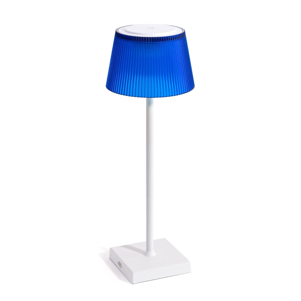 image 1 of Auraglow Rechargeable Cordless LED Table Lamp - CAPRI | Blue | White/Blue