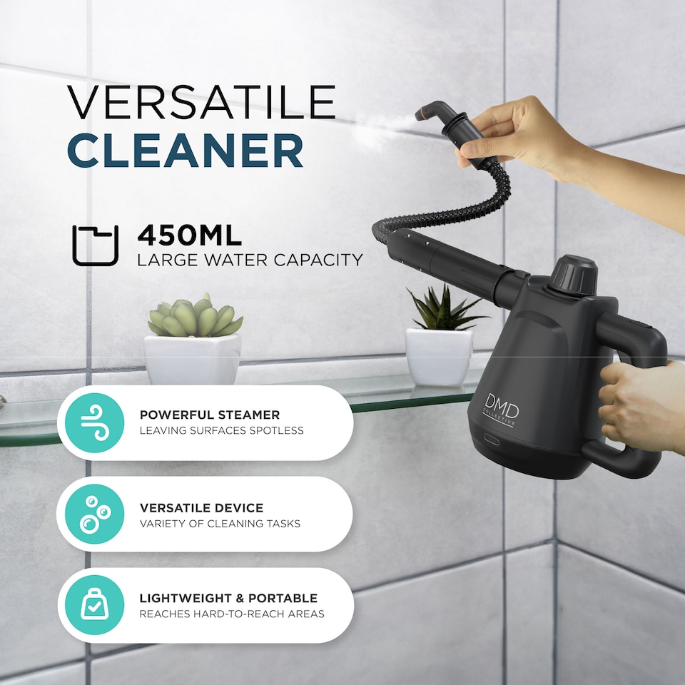 image 1 of DMD 9-Piece Handheld Steam Cleaner Kit, 450ml Water Tank