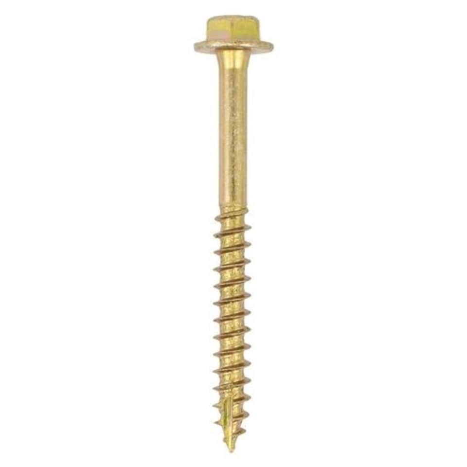 image 1 of Timco - Solo Coach Screws - Hex Flange - Yellow (Size 10.0 x 100 - 2 Pieces)