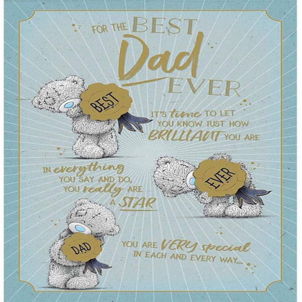 image 1 of For the Best Dad Ever Tatty Teddy Bear Father's Day Card