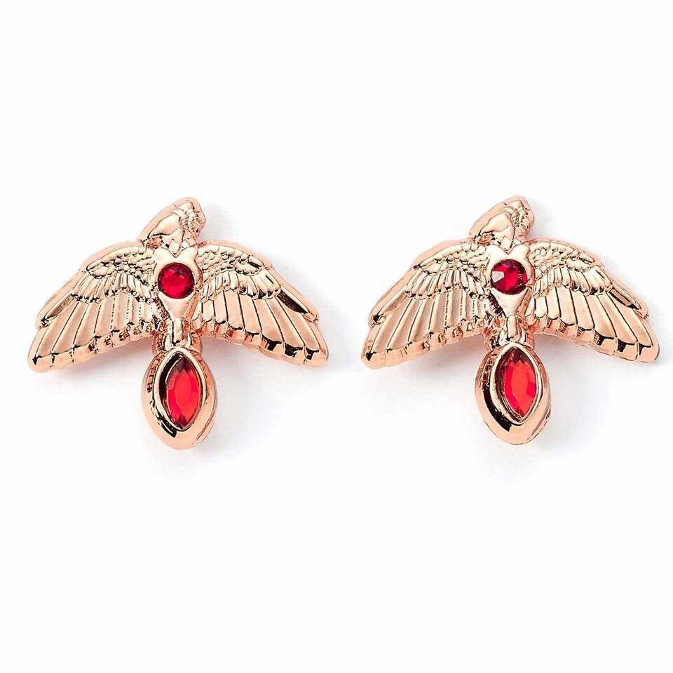 image 1 of Harry Potter Fawkes Rose Gold Plated Stud Earrings WES00113