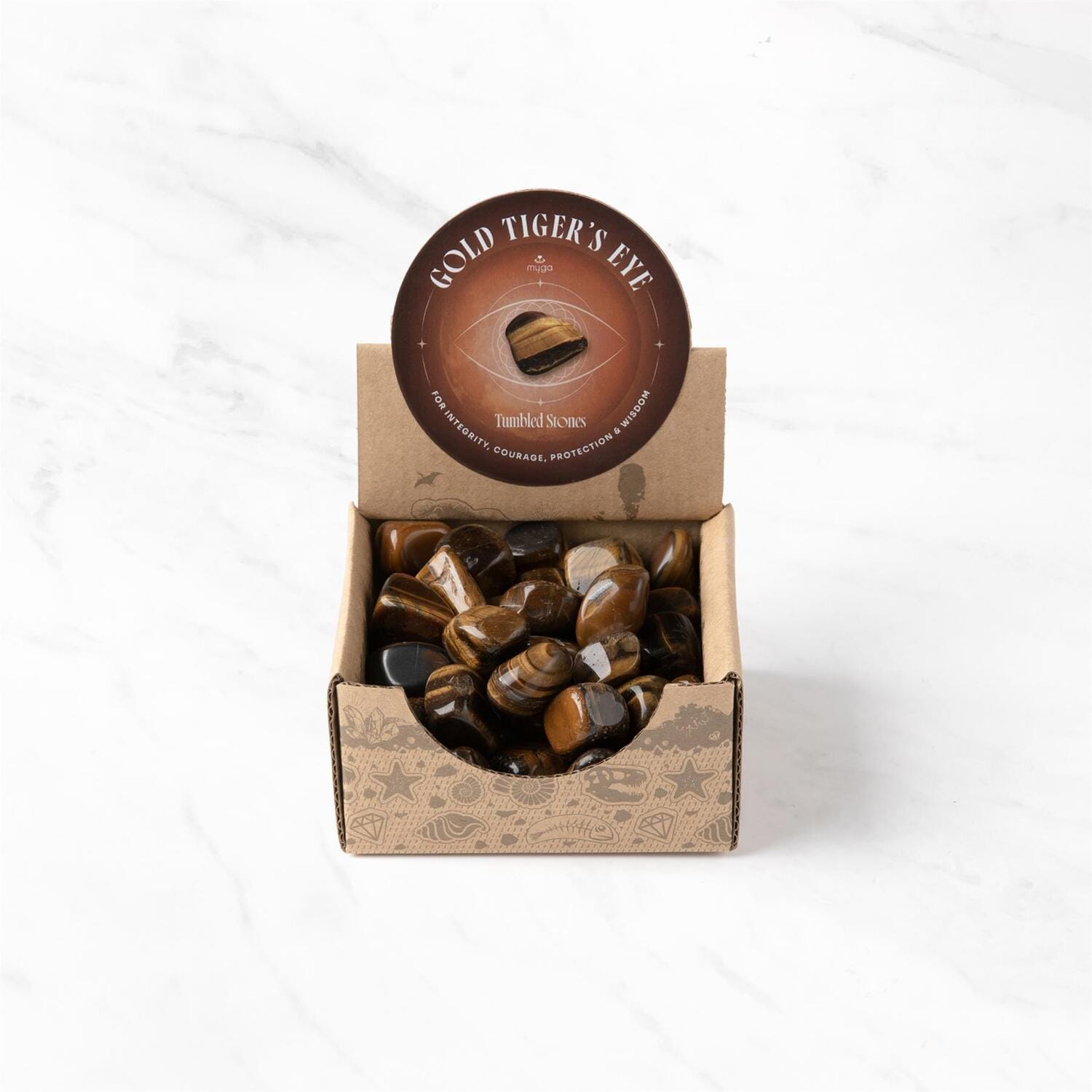 Myga Polished Tumbled Stones in Brown | Size: 50 Pieces