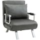image 6 of HOMCOM Sofa Bed Foldable Portable Sleeper Lounge w/ Pillow Dark Grey