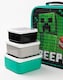 image 4 of Minecraft Lunch Bag | Kids Creeper Skeleton Enderman 5 Piece School Dinner Bag, BPA Free Water Bottle & 3 Snack Pots | Green Gamer Drink Food Containers