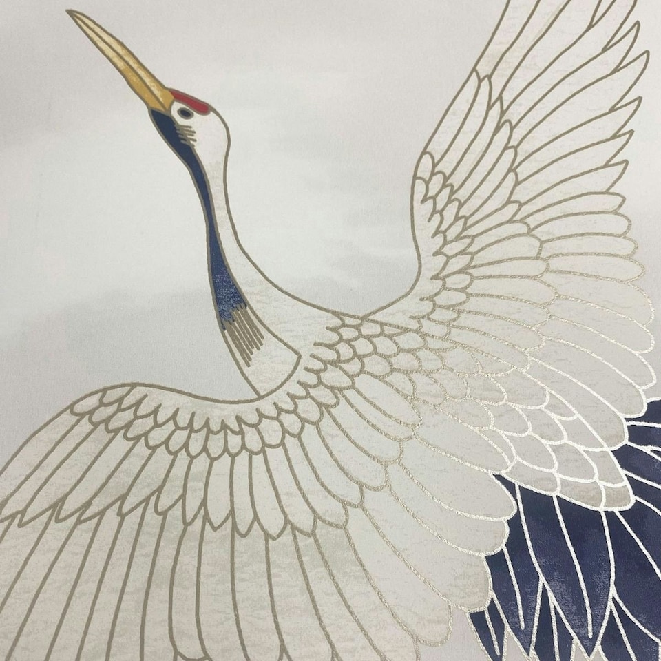image 1 of Catherine Lansfield Flying Cranes Wallpaper - White - 10m x 53cm White
