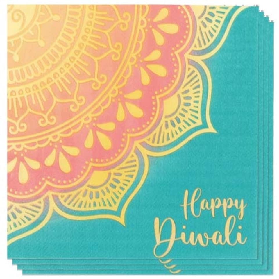 Happy Diwali Luncheon Napkins 33cm 2Ply - Pack of 16