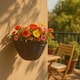 image 3 of Green Blade Rattan Hanging Basket - 30cm - Planter Flower Pot Plant Pot Hanger | Brown | Brown