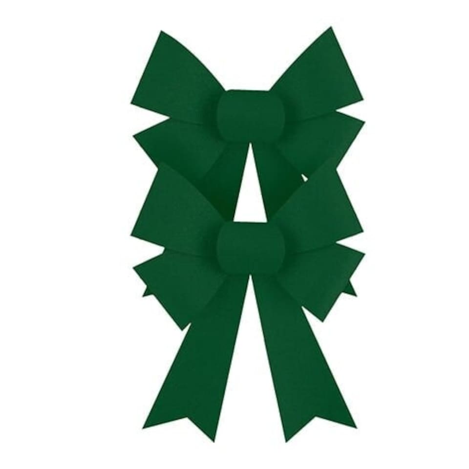Forest Green Velour Christmas Gift Bows - Pack of 2