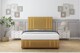 image 2 of Sloomy Kingsley Mustard Plush Divan Bed Base 2 Drawers Right Side With 54 Inch Floor Standing Headboard & 12 Inch Matching Footboard | Gold | Mustard | Super King | 1