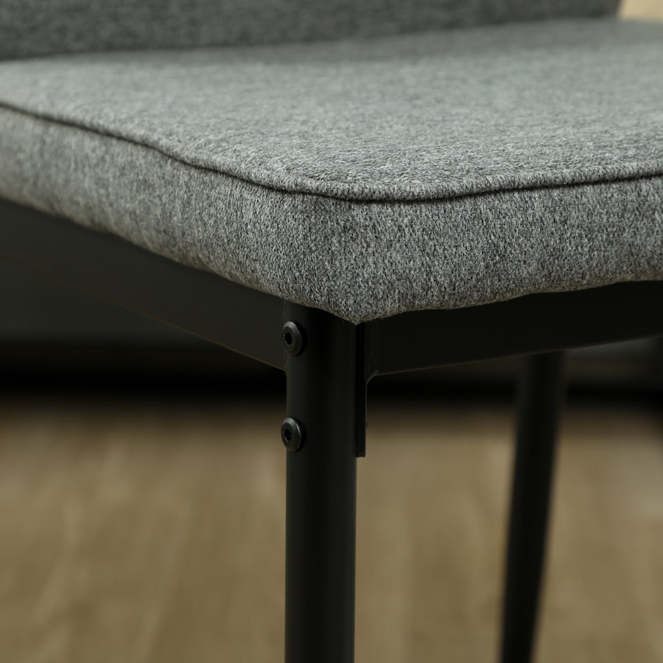 image 1 of HOMCOM Velvet Dining Chairs Set of 2, Modern Armless Upholstered Kitchen Chairs with Metal Legs, Curved Back and Padded Seat, for Dining Room, Bedroom, Living Room, Grey | Grey