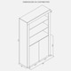 image 5 of Black Display Cabinet 100cm Gloss Doors Free LED Modern Tall Unit Black