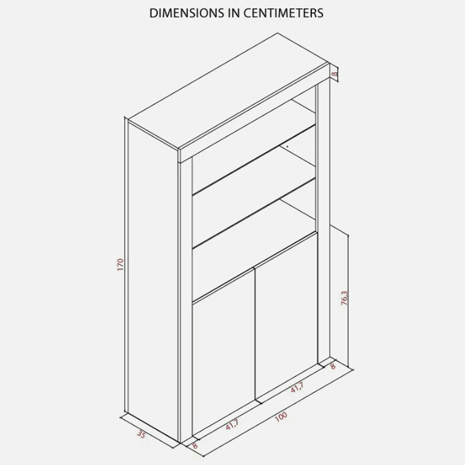 image 1 of Black Display Cabinet 100cm Gloss Doors Free LED Modern Tall Unit Black