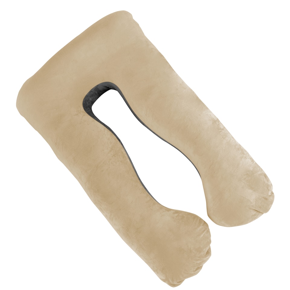 image 1 of Aamira U-Shaped Pregnancy Pillow Memory Foam Maternity Nursing Support Cushion Cream & Grey | Grey | Grey | One Size | 1