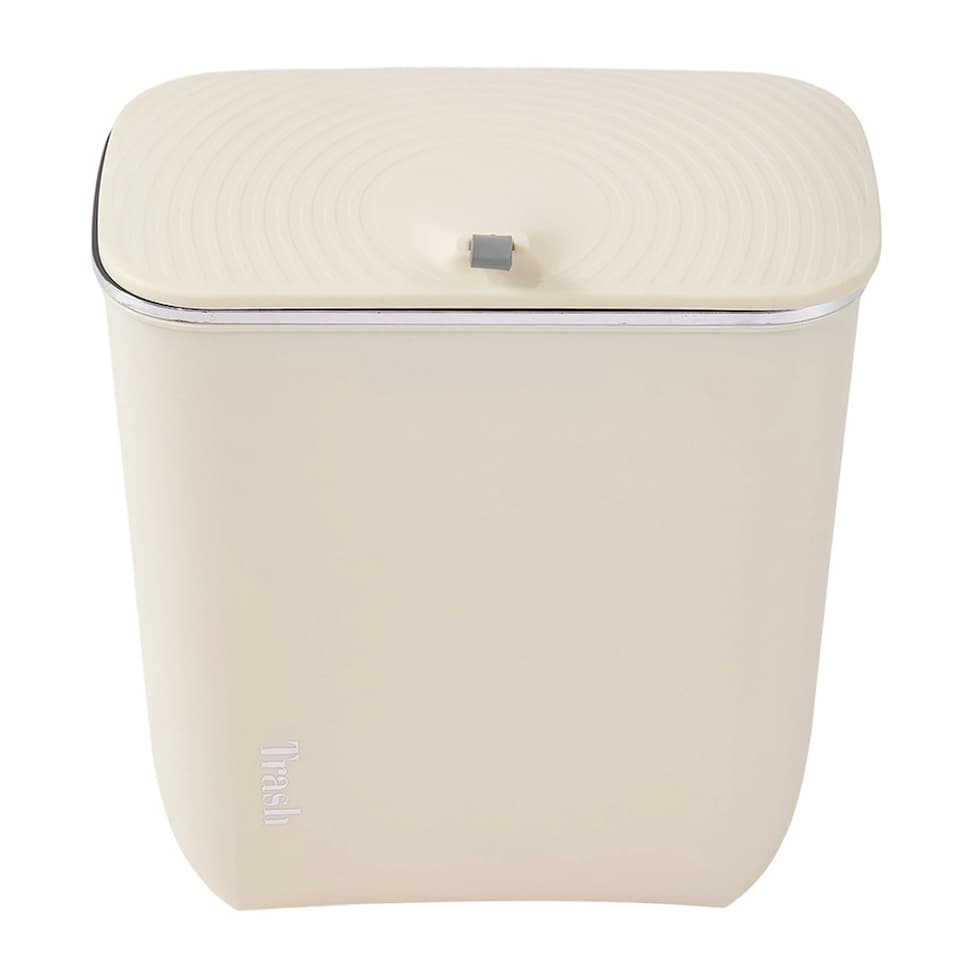 image 1 of Living and Home 9L Waste Bin with Lid | Cream