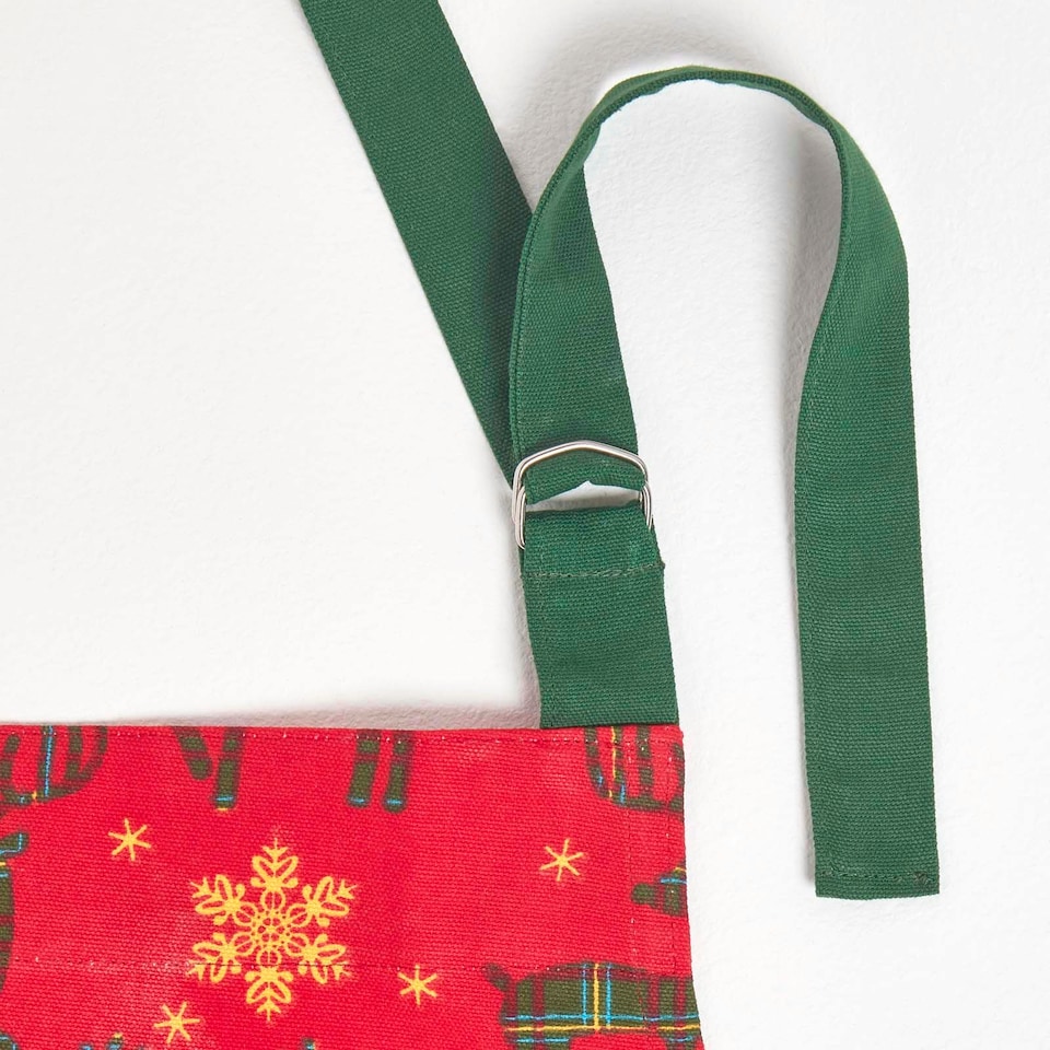 image 1 of Homescapes Red Reindeer Christmas Apron