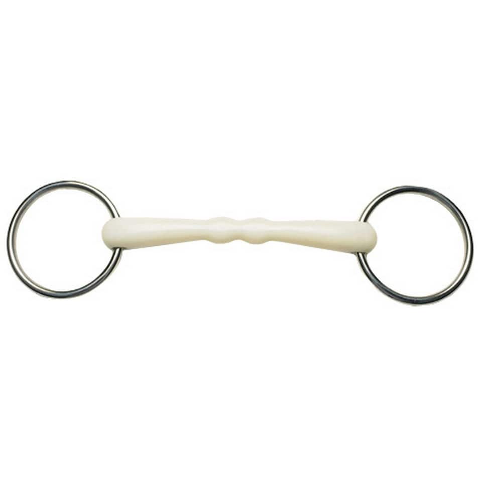 Korsteel Flexi Loose Ring Mullen Mouth Snaffle Bit - Ivory - 5.5in