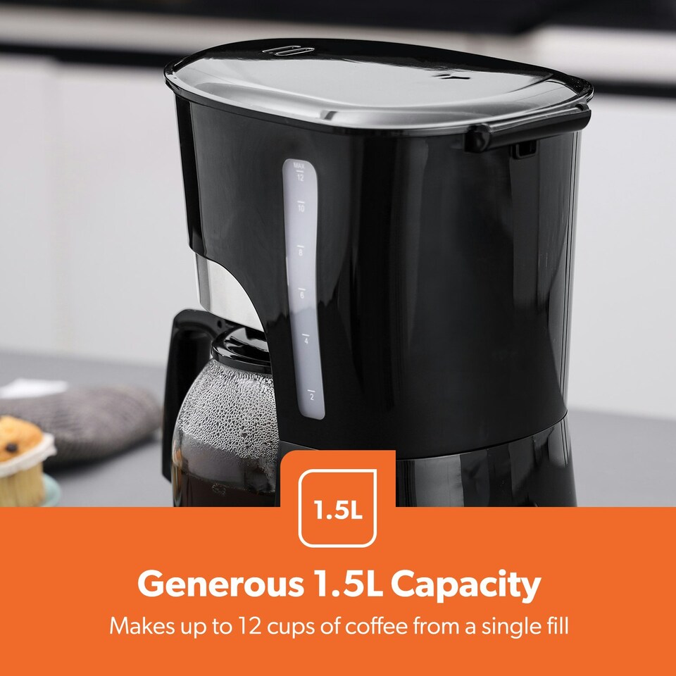 image 1 of GEEPAS 1000W Filter Coffee Machine, 1.5L