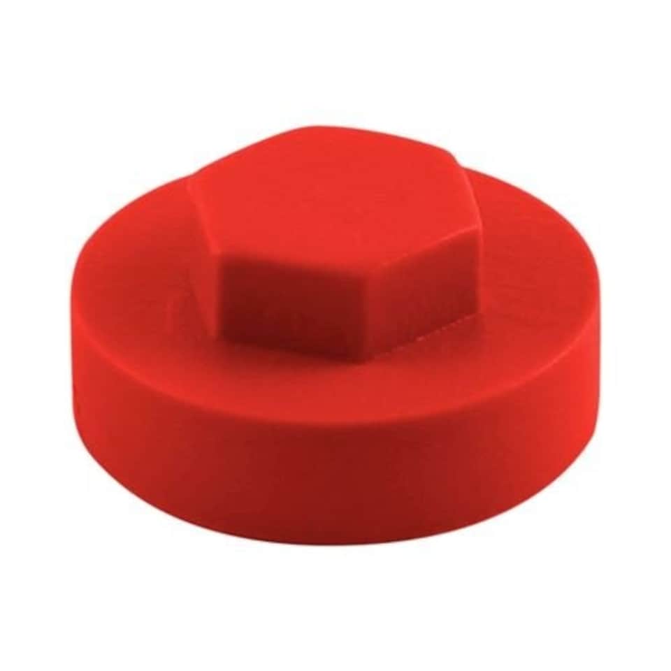Timco - Hex Head Cover Caps - Poppy Red (Size 19mm - 1000 Pieces)