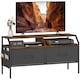 image 1 of HOMCOM TV Stand Cabinet, TV Unit for 55-inch TVs with 2 Foldable Fabric Drawers, 5 Divided Side Pockets, Open Shelves, Console Table for Living Room, Bedroom, Entertainment Room, Rustic Brown | Brown