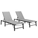 image 1 of Outsunny Folding Sun Lounger Set of 2, 5-Position Reclining Sun Bed Grey