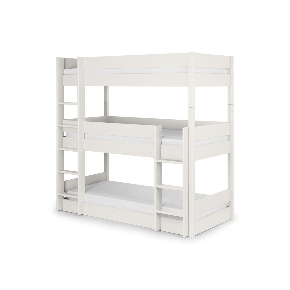 image 1 of Trio 90cm Single White 3 Tier Triple Bunk Bed