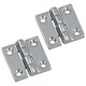 image 1 of Polished Door Butt Hinge 2 Pack Stainless Steel 38mm x 38mm 316 Marine Cabin Silver