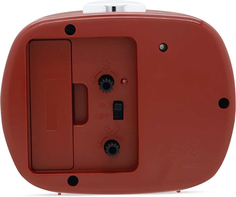 image 1 of Acctim Camille Analogue Alarm Clock Quartz Luminous Hands Chrome Bezel | Red | Shiraz