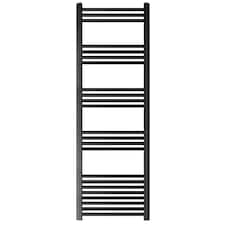 Straight Heated Towel Rail Radiator, 930W, 600 x 1500mm, Matt Black | Black | Matt Black