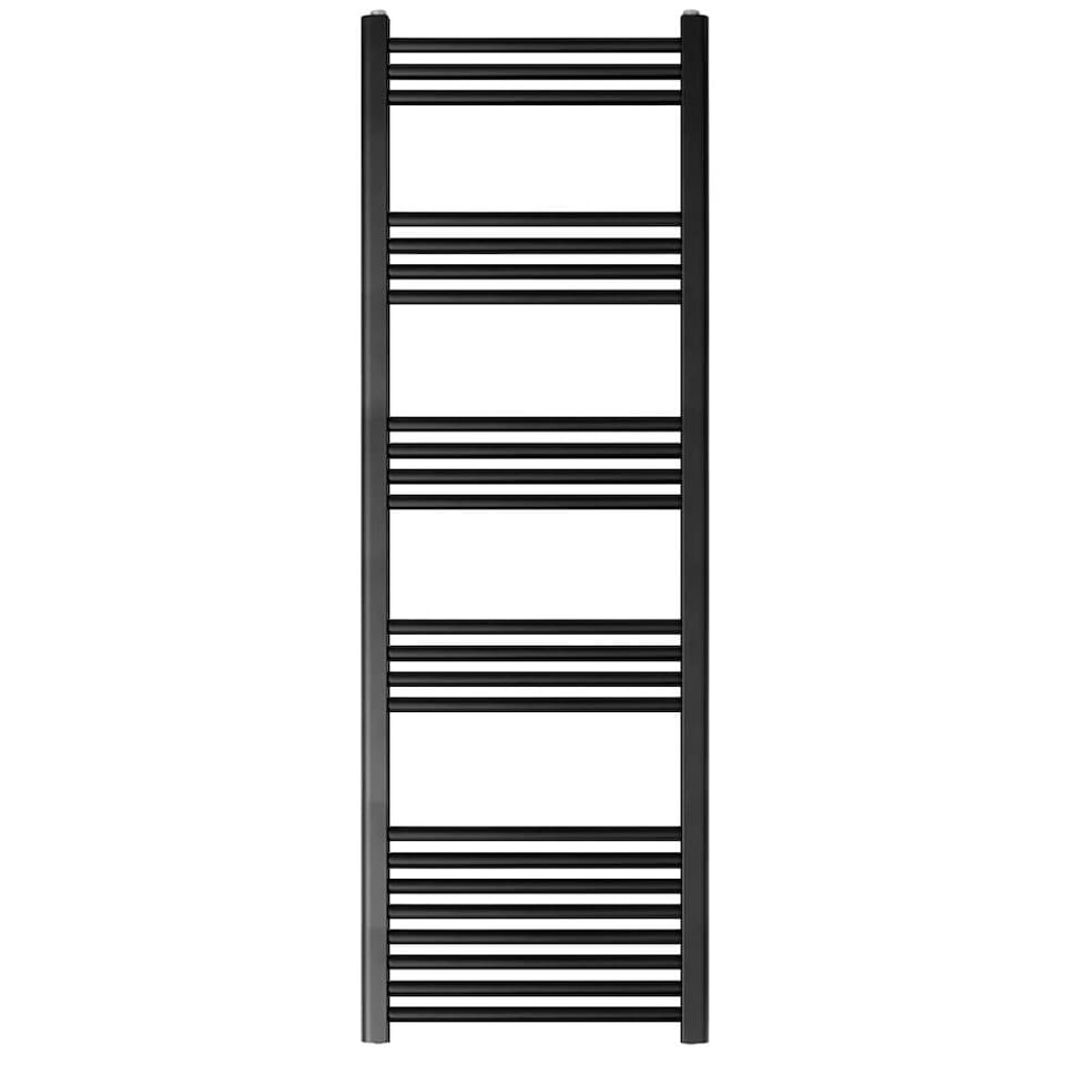 image 1 of Straight Heated Towel Rail Radiator, 930W, 600 x 1500mm, Matt Black | Black | Matt Black