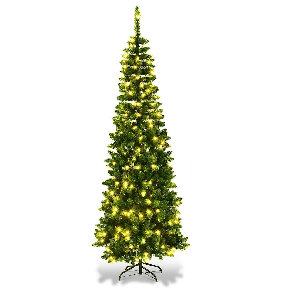 image 1 of 6ft Pre-Lit Green Pencil Tree Green | 6ft