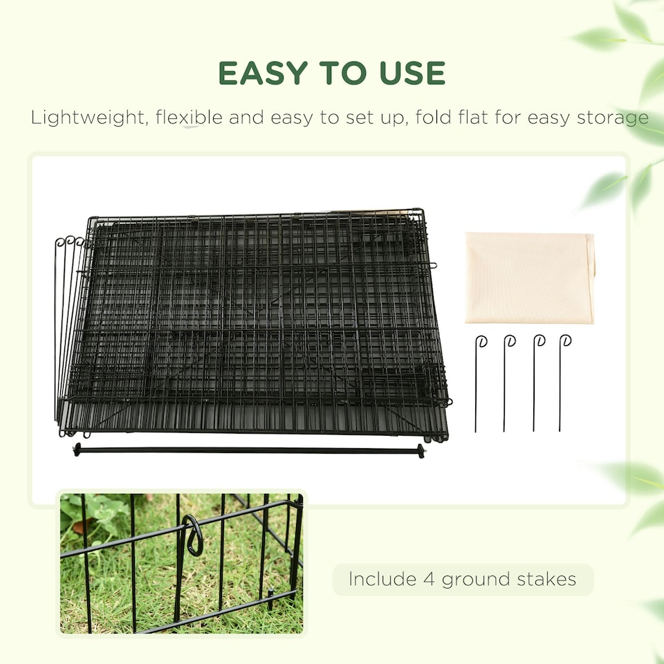 image 1 of PawHut Rabbit Run Guinea Pig Cage with Cover, Beige