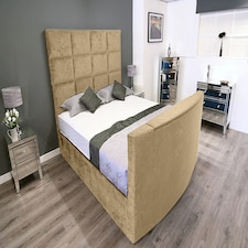 Lurvi Plush Beige Double TV Bed Frame - Beige