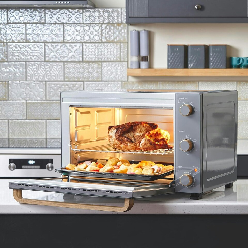 image 1 of Cooks Professional Mini Oven | 48 Litre | 3 Cooking Functions | Powerful 1500W | Grey Nordic