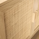 image 6 of Sideboard 3 Rattan Doors Solid Wooden Legs Cabinet Home Living Room Furniture
