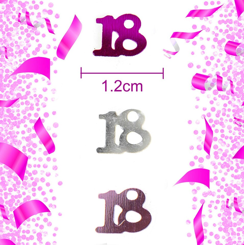 image 1 of 4 Packs of 18th Pink Happy Birthday Confetti 14g Each