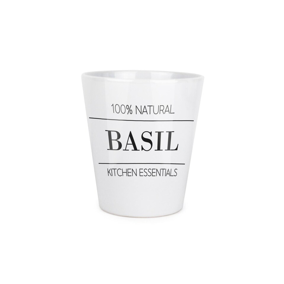 image 1 of Minimalist Design Small Ceramic Basil Plant Pot