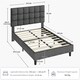 image 4 of Yaheetech 120 x 190 cm Small Double Upholstered Bed Frame-Dark Grey