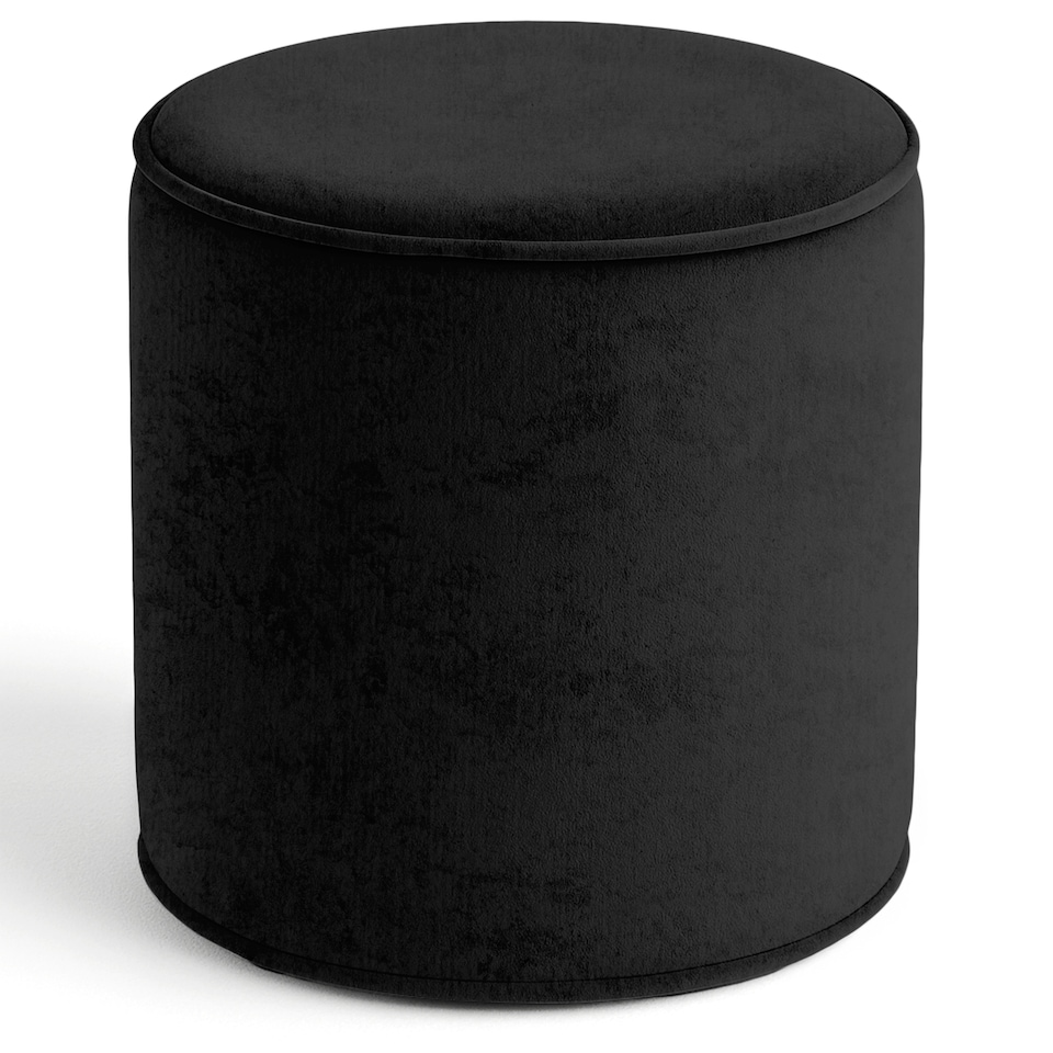 image 1 of Round Shape Velvet Bean Bag Pouffe Foot Rest - 40cm Black