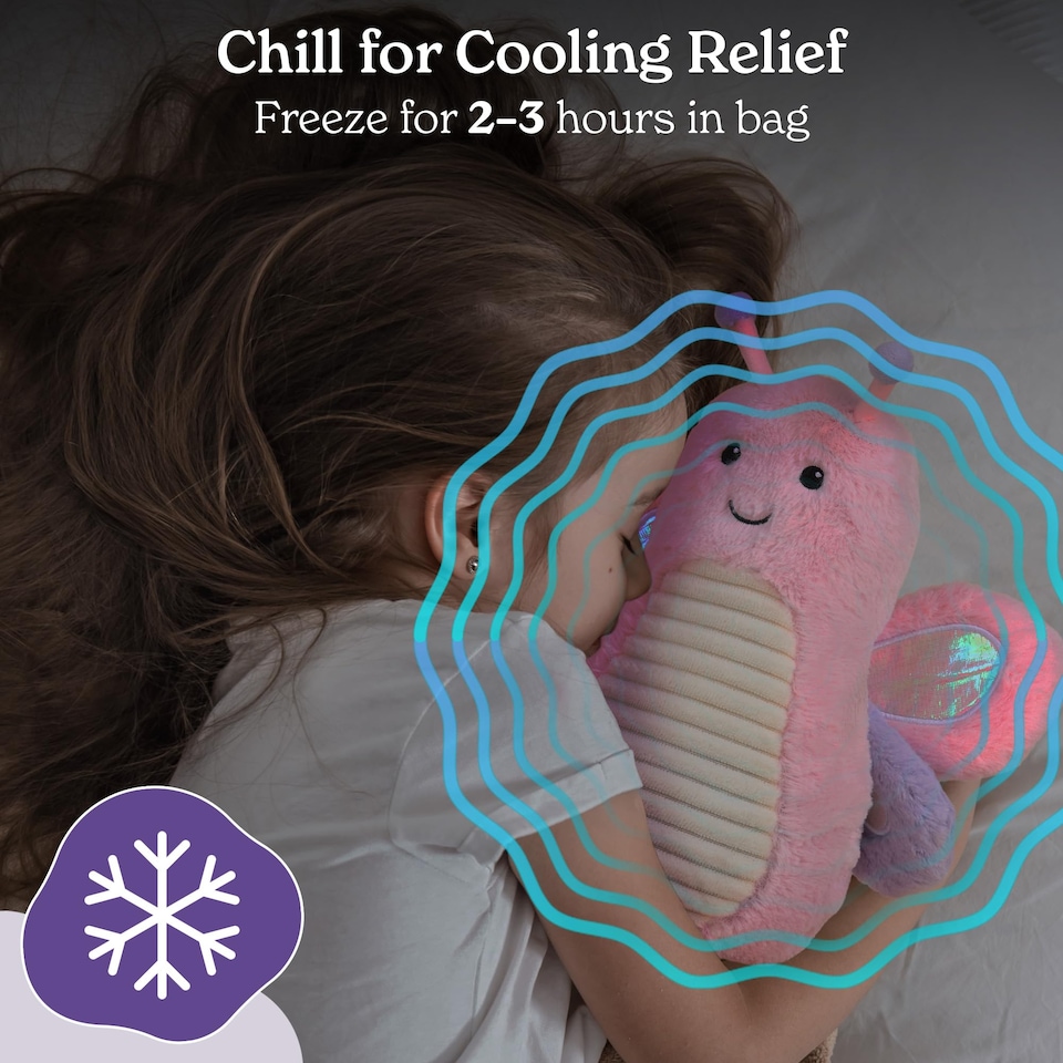 image 1 of Warmies Plush Pink Butterfly, Microwavable Heat Pad, Weighted Cuddly Plushie for Soothing Relief, Lightly Scented with French Lavender - Large