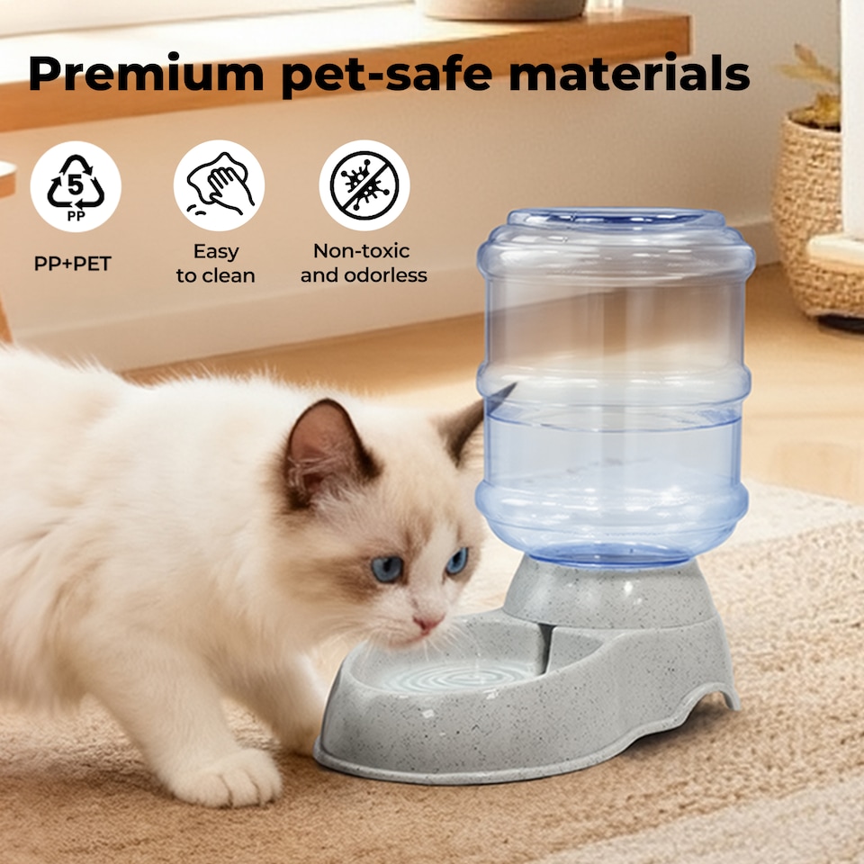 image 1 of Skylos Automatic Pet Waterer 3.5L Plastic Dispenser Station for Cat and Dog