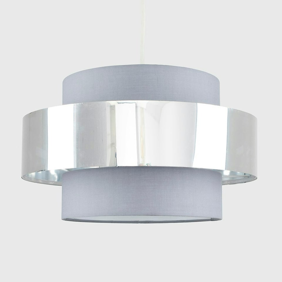 image 1 of ValueLights Matildo Grey Ceiling Pendant Shade & Bulb