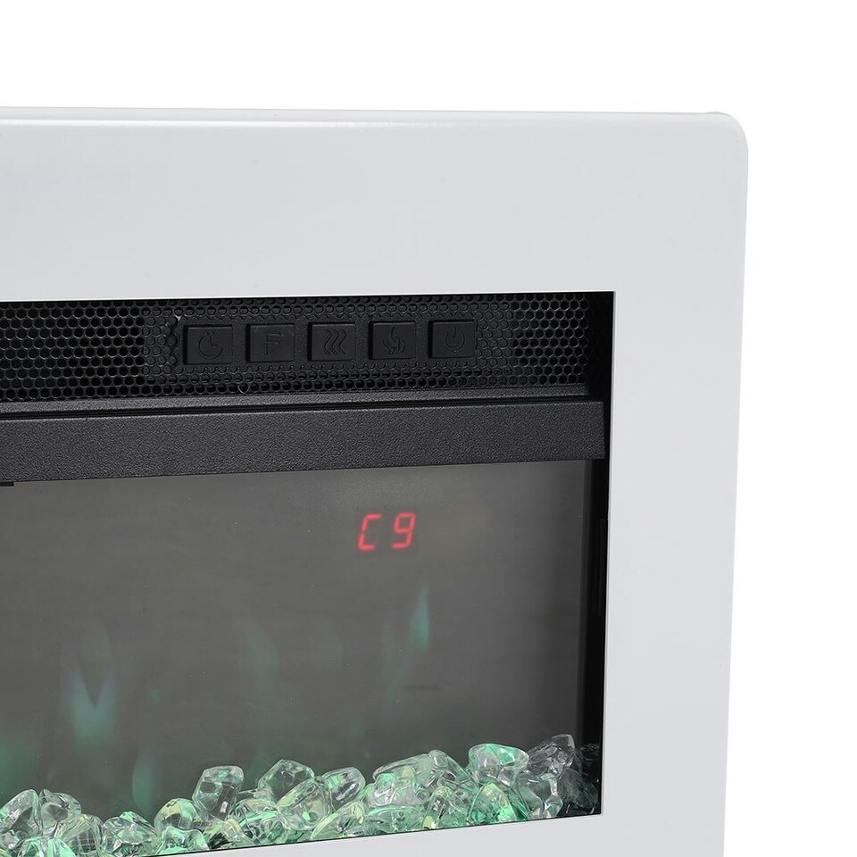 image 1 of Living and Home 50 Inch Electric Fireplace -Recessed/Wall Mounted/Freestanding, with Remote,1500W,White