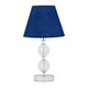 image 1 of Chrome Two Ball Table Lamp with Navy Blue Shade Chrome | Blue
