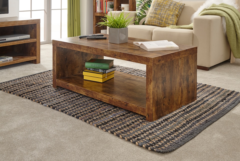 image 1 of Jakarta Coffee Table with Shelf | Brown | Mango