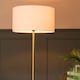 image 5 of ValueLights Tavel Brushed Gold Floor Lamp White Shade