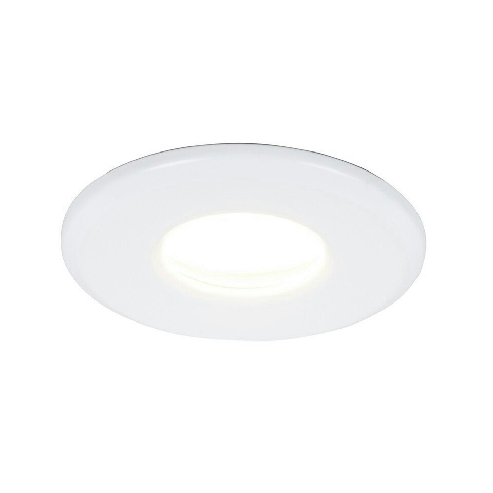 image 1 of ValueLights Pack of 6 Bathroom/Shower/Soffit IP65 Rated White Recessed Ceiling Downlights Complete 5w LED Bulbs 3000K Warm White
