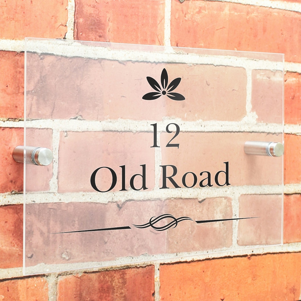 image 1 of Personalised Decorative Swirl Acrylic House Sign