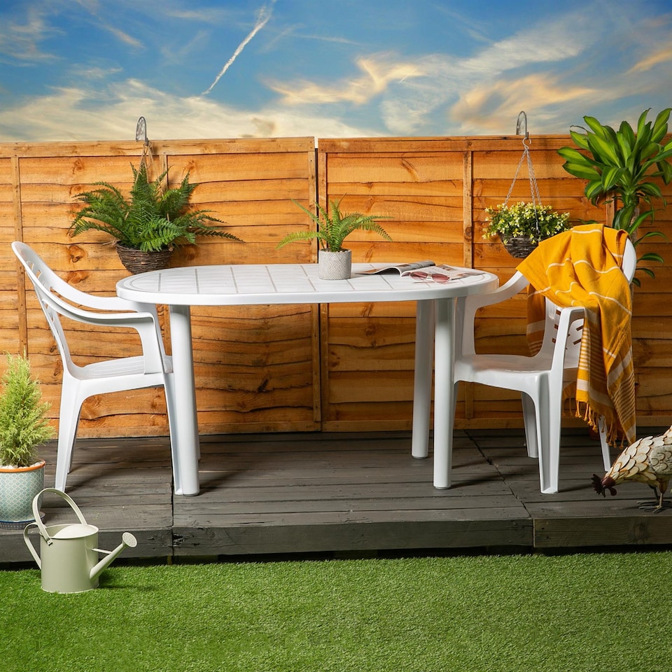 image 1 of Resol Gala 4 Seater Garden Dining Set - White | White | White