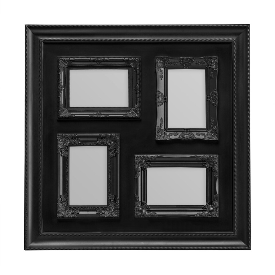 image 1 of Luxe 4 Photo Black Plastic Multi Photo Frame,Decorative Display Frame,Portrait and Landscape Display Options Black | One Size